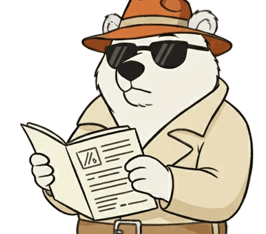 An illustration of a bear reading