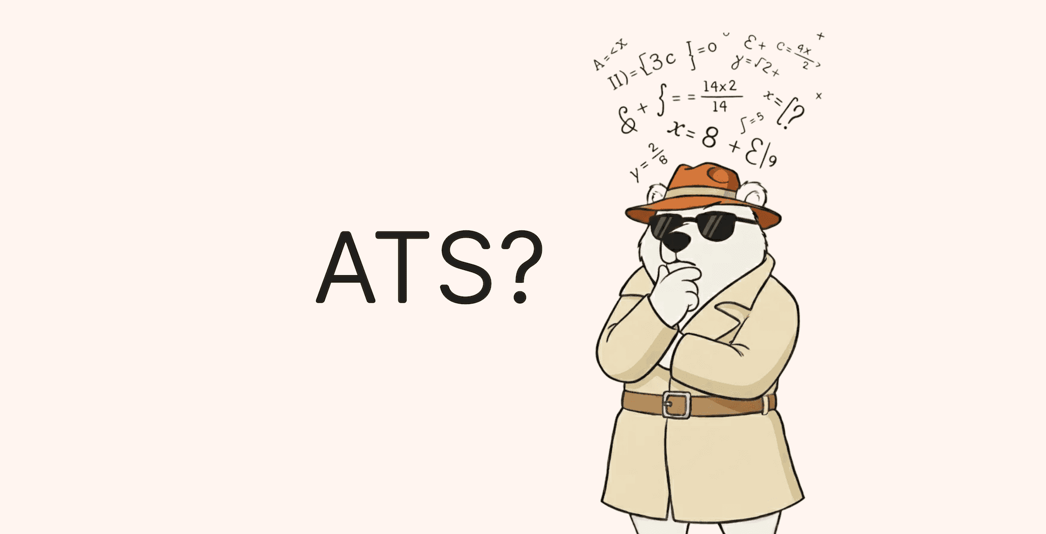 An illustration of a bear thinking, next to a text "ATS?"