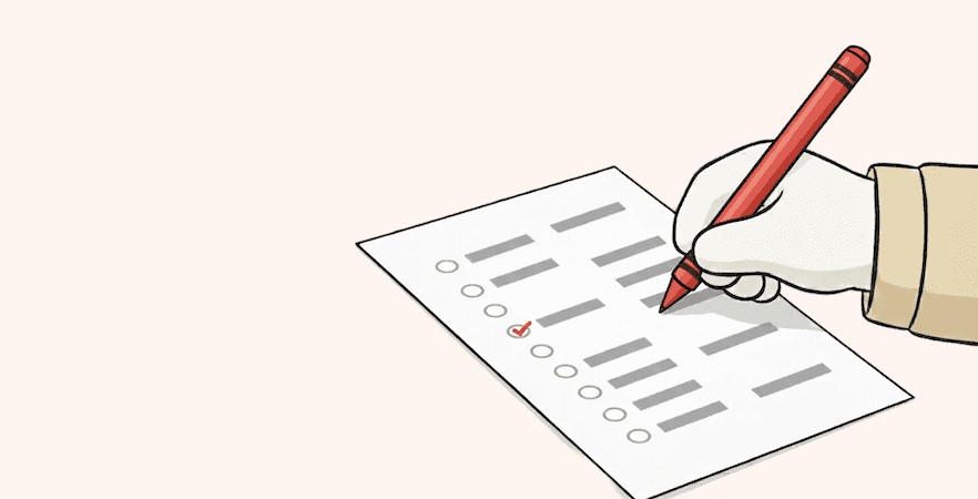 An illustration of a bear writing on a piece of paper