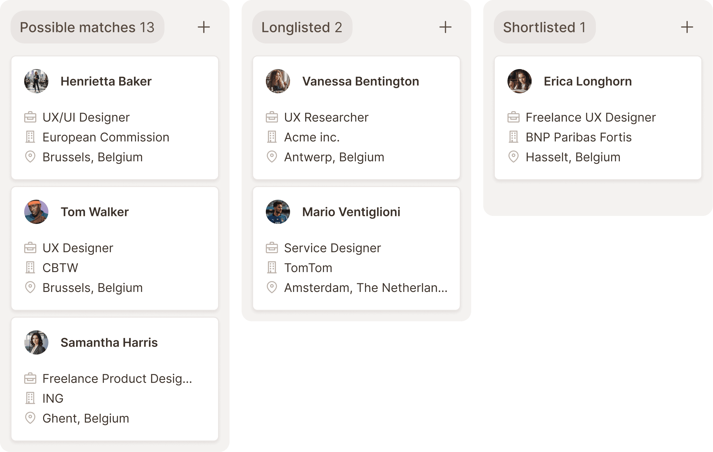 Screenshot of a job funnel in Adeptiq