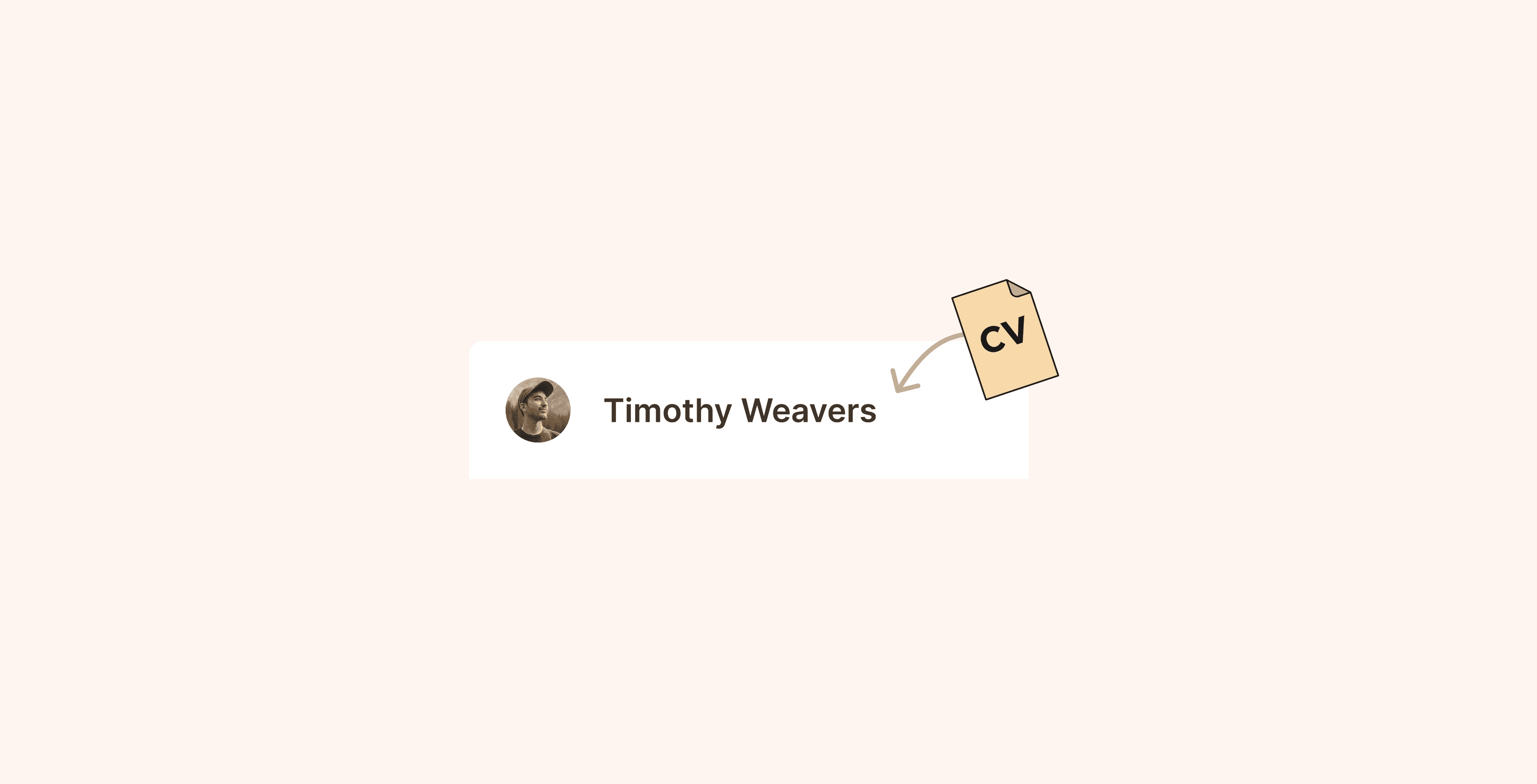 An illustration of a CV file being transformed into a candidate file